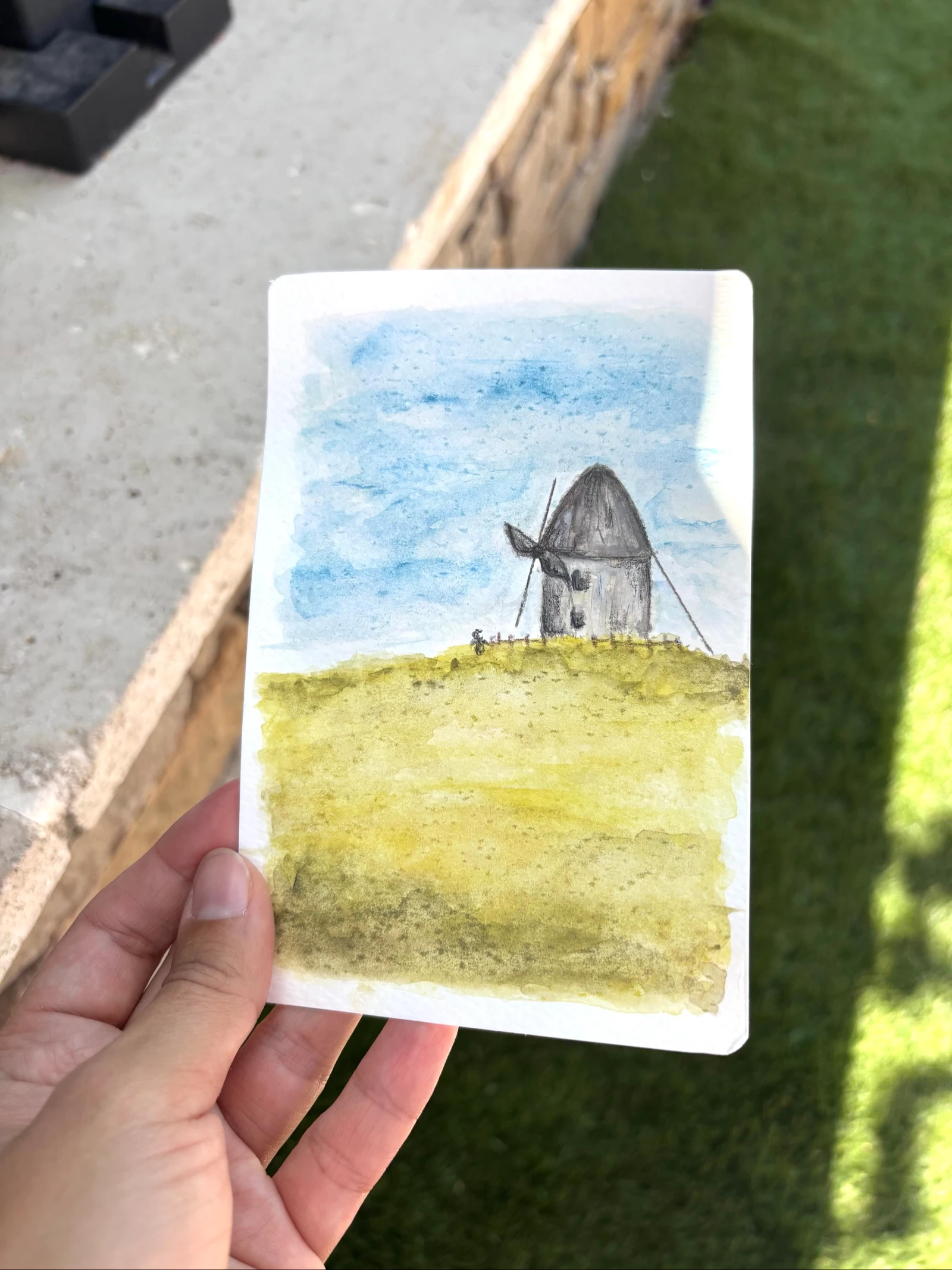 Watercolor mill landscape design – photo 2